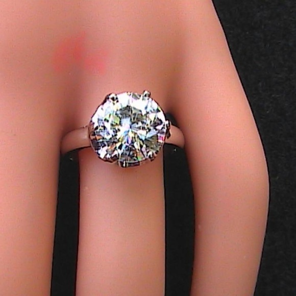 14k White Gold Filled Engagement Ring (#60) - Picture 3 of 8